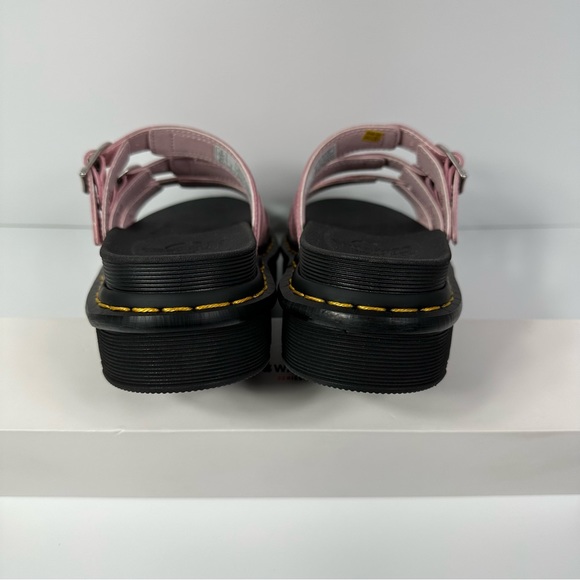 DOC BLAIRE LEATHER SLIDES SANDALS WOMENS SIZE 7 HORSESHOE BUCKLES 3 STRAP NEW - Picture 3 of 10